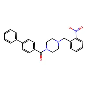 [4-[(2-Nitrophenyl)methyl]piperazin-1-yl]-(4-phenylphenyl)methanone structure