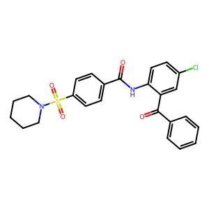 N-(2-benzoyl-4-chlorophenyl)-4-piperidin-1-ylsulfonylbenzamide structure