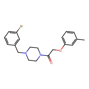 1-[4-[(3-Bromophenyl)methyl]piperazin-1-yl]-2-(3-methylphenoxy)ethanone structure