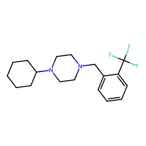 1-Cyclohexyl-4-[2-(trifluoromethyl)benzyl]piperazine structure
