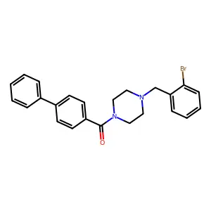 [4-[(2-Bromophenyl)methyl]piperazin-1-yl]-(4-phenylphenyl)methanone structure