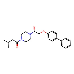 1-{4-[(Biphenyl-4-yloxy)acetyl]piperazin-1-yl}-3-methylbutan-1-one structure