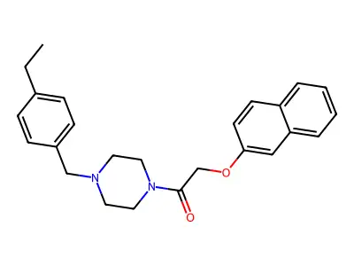 1-[4-[(4-Ethylphenyl)methyl]piperazin-1-yl]-2-naphthalen-2-yloxyethanone structure