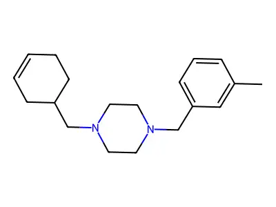 1-(Cyclohex-3-en-1-ylmethyl)-4-(3-methylbenzyl)piperazine structure