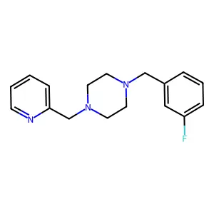 1-(3-Fluorobenzyl)-4-(pyridin-2-ylmethyl)piperazine structure