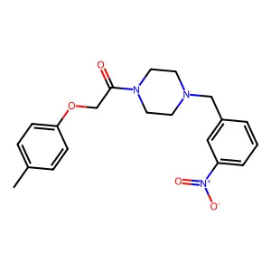2-(4-Methylphenoxy)-1-[4-[(3-nitrophenyl)methyl]piperazin-1-yl]ethanone structure