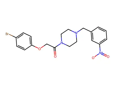 2-(4-Bromophenoxy)-1-[4-[(3-nitrophenyl)methyl]piperazin-1-yl]ethanone structure