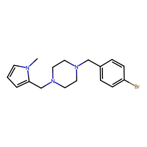 1-[(4-Bromophenyl)methyl]-4-[(1-methylpyrrol-2-yl)methyl]piperazine structure