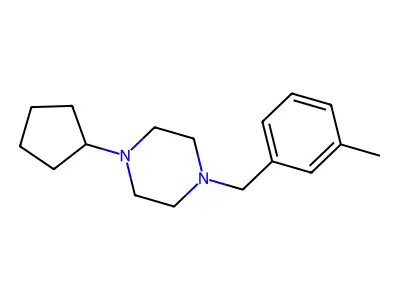 1-Cyclopentyl-4-[(3-methylphenyl)methyl]piperazine structure