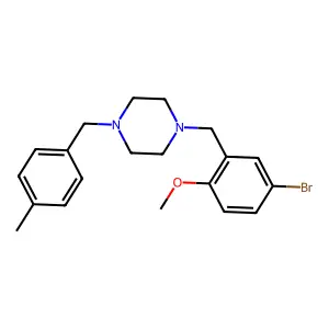 1-[(5-Bromo-2-methoxyphenyl)methyl]-4-[(4-methylphenyl)methyl]piperazine structure