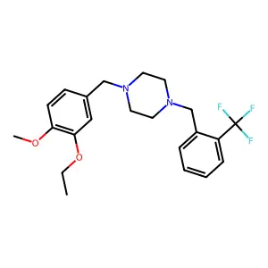 1-(3-Ethoxy-4-methoxybenzyl)-4-[2-(trifluoromethyl)benzyl]piperazine structure