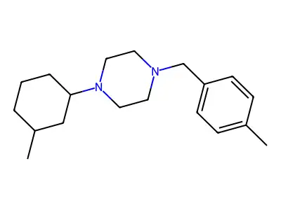 1-(3-Methylcyclohexyl)-4-[(4-methylphenyl)methyl]piperazine structure