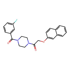 1-[4-(3-Fluorobenzoyl)piperazin-1-yl]-2-naphthalen-2-yloxyethanone structure