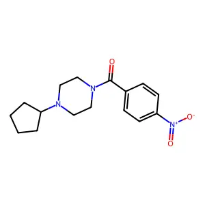 (4-Cyclopentylpiperazin-1-yl)(4-nitrophenyl)methanone structure
