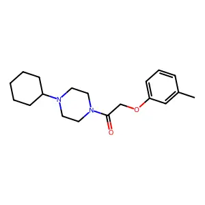 1-(4-Cyclohexylpiperazin-1-yl)-2-(3-methylphenoxy)ethanone structure
