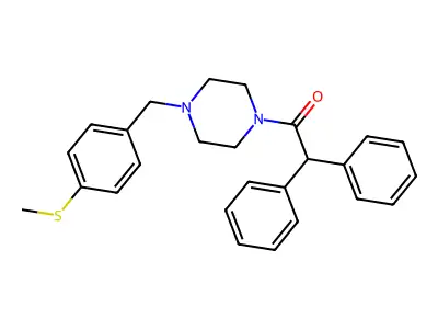 1-[4-[(4-Methylsulfanylphenyl)methyl]piperazin-1-yl]-2,2-diphenylethanone structure