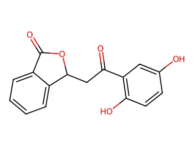 3-(2-(2,5-dihydroxyphenyl)-2-oxoethyl)isobenzofuran-1(3H)-one structure
