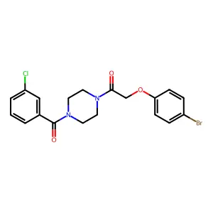 2-(4-Bromophenoxy)-1-[4-(3-chlorobenzoyl)piperazin-1-yl]ethanone structure