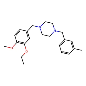 1-[(3-Ethoxy-4-methoxyphenyl)methyl]-4-[(3-methylphenyl)methyl]piperazine structure