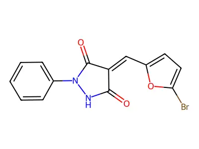 4-[(5-Bromofuran-2-yl)methylidene]-1-phenylpyrazolidine-3,5-dione structure
