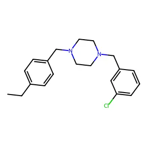 1-[(3-Chlorophenyl)methyl]-4-[(4-ethylphenyl)methyl]piperazine structure