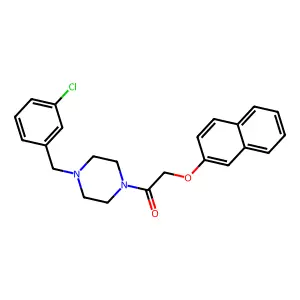 1-[4-[(3-Chlorophenyl)methyl]piperazin-1-yl]-2-naphthalen-2-yloxyethanone structure