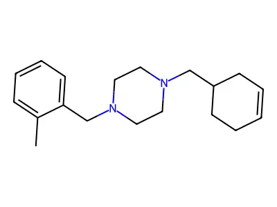 1-(Cyclohex-3-en-1-ylmethyl)-4-(2-methylbenzyl)piperazine structure