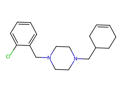 1-(2-Chlorobenzyl)-4-(cyclohex-3-en-1-ylmethyl)piperazine structure