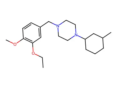 1-(3-Ethoxy-4-methoxybenzyl)-4-(3-methylcyclohexyl)piperazine structure