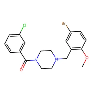 [4-[(5-Bromo-2-methoxyphenyl)methyl]piperazin-1-yl]-(3-chlorophenyl)methanone structure