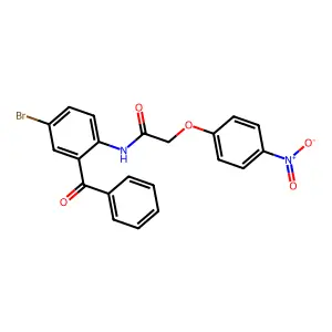 N-(2-benzoyl-4-bromophenyl)-2-(4-nitrophenoxy)acetamide structure