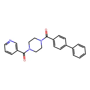 Biphenyl-4-yl[4-(pyridin-3-ylcarbonyl)piperazin-1-yl]methanone structure