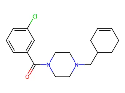 (3-Chlorophenyl)[4-(cyclohex-3-en-1-ylmethyl)piperazin-1-yl]methanone structure