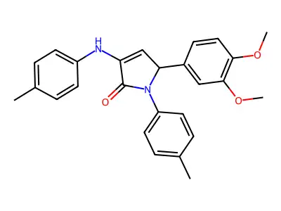 2-(3,4-dimethoxyphenyl)-4-(4-methylanilino)-1-(4-methylphenyl)-2H-pyrrol-5-one structure