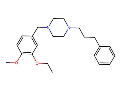 1-[(3-Ethoxy-4-methoxyphenyl)methyl]-4-(3-phenylpropyl)piperazine structure