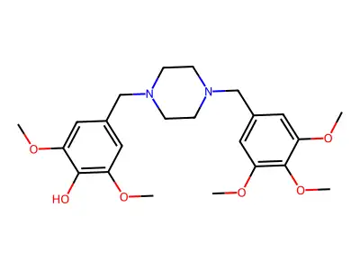 2,6-Dimethoxy-4-[[4-[(3,4,5-trimethoxyphenyl)methyl]piperazin-1-yl]methyl]phenol structure