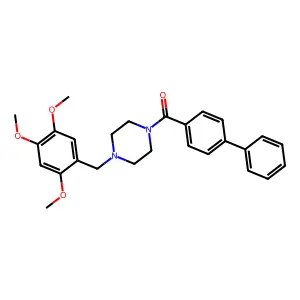 Biphenyl-4-yl[4-(2,4,5-trimethoxybenzyl)piperazin-1-yl]methanone structure