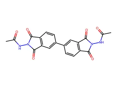N-[5-(2-acetamido-1,3-dioxoisoindol-5-yl)-1,3-dioxoisoindol-2-yl]acetamide structure