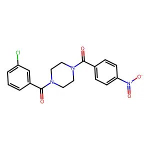 [4-(3-Chlorobenzoyl)piperazin-1-yl]-(4-nitrophenyl)methanone structure