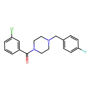 (3-Chlorophenyl)-[4-[(4-fluorophenyl)methyl]piperazin-1-yl]methanone structure
