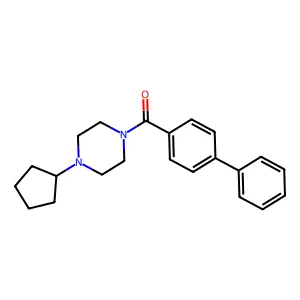 Biphenyl-4-yl(4-cyclopentylpiperazin-1-yl)methanone structure