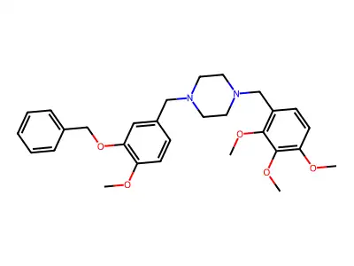 1-[3-(Benzyloxy)-4-methoxybenzyl]-4-(2,3,4-trimethoxybenzyl)piperazine structure