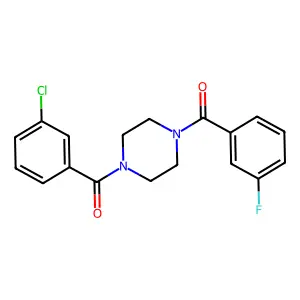 [4-(3-Chlorobenzoyl)piperazin-1-yl](3-fluorophenyl)methanone structure