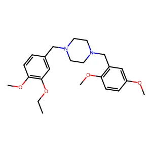 1-(2,5-Dimethoxybenzyl)-4-(3-ethoxy-4-methoxybenzyl)piperazine structure