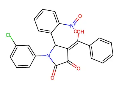 4-benzoyl-1-(3-chlorophenyl)-3-hydroxy-5-(2-nitrophenyl)-1H-pyrrol-2(5H)-one structure