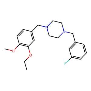 1-[(3-Ethoxy-4-methoxyphenyl)methyl]-4-[(3-fluorophenyl)methyl]piperazine structure