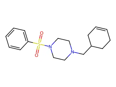 1-(Cyclohex-3-en-1-ylmethyl)-4-(phenylsulfonyl)piperazine structure