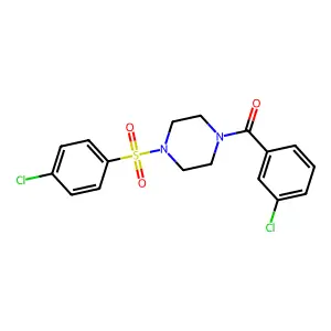 (3-Chlorophenyl)[4-[(4-chlorophenyl)sulfonyl]-1-piperazinyl]methanone structure