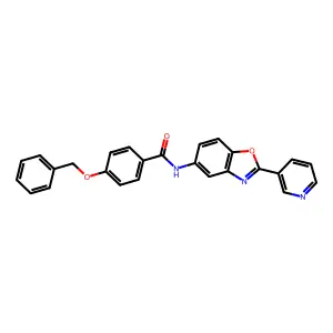 4-phenylmethoxy-N-(2-pyridin-3-yl-1,3-benzoxazol-5-yl)benzamide structure