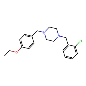 1-[(2-Chlorophenyl)methyl]-4-[(4-ethoxyphenyl)methyl]piperazine structure
